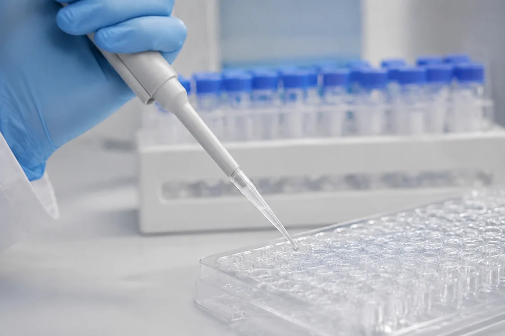 Mikropipetle laboratuvar numunesi analizi